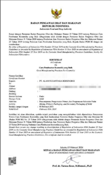 Sertifikat CPKB — Padat